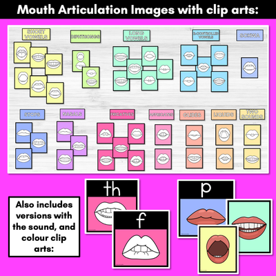 Mouth Articulation Flash Cards RAINBOW