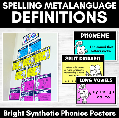 Synthetic Phonics Spelling Definitions - Spelling Metalanguage Posters