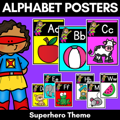SUPERHERO THEME Alphabet Posters
