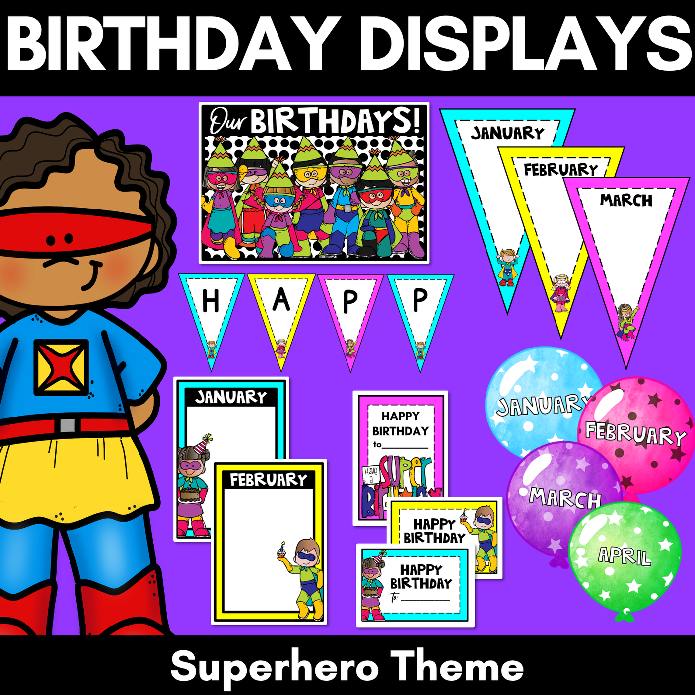 SUPERHERO THEME Birthday Displays