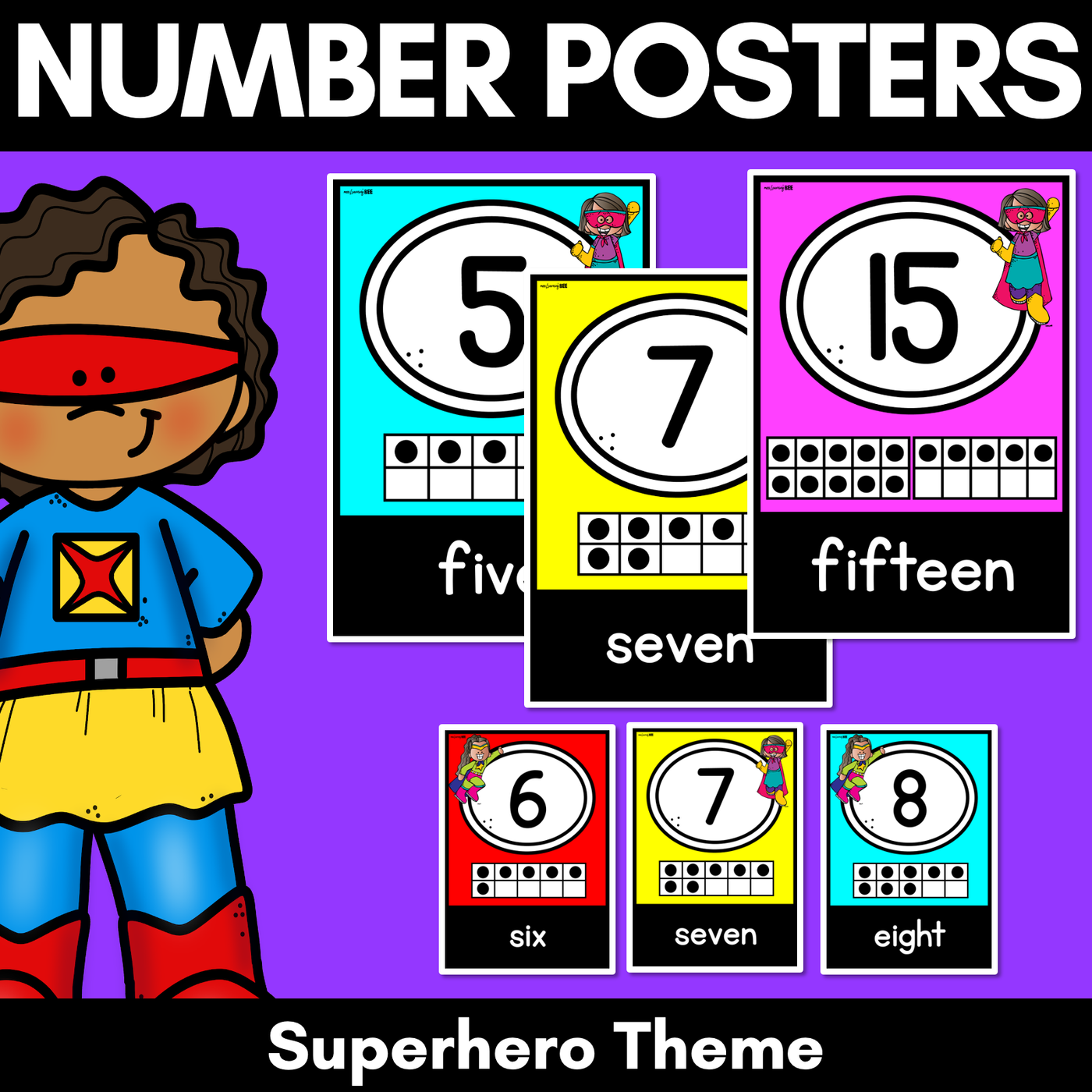 SUPERHERO THEME Number Posters