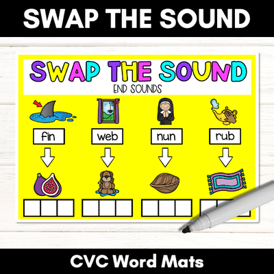 CVC WORD MATS | Swap the Sound