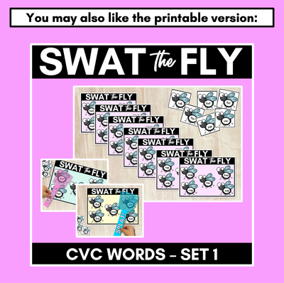 FLY SWAT CVC WORD DIGITAL SLIDES - Set 1 - Kindergarten Phonics Game