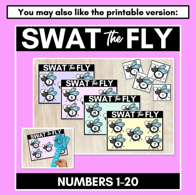 SWAT THE NUMBER SLIDES - 4 Levels - Kindergarten Math Digital Activity