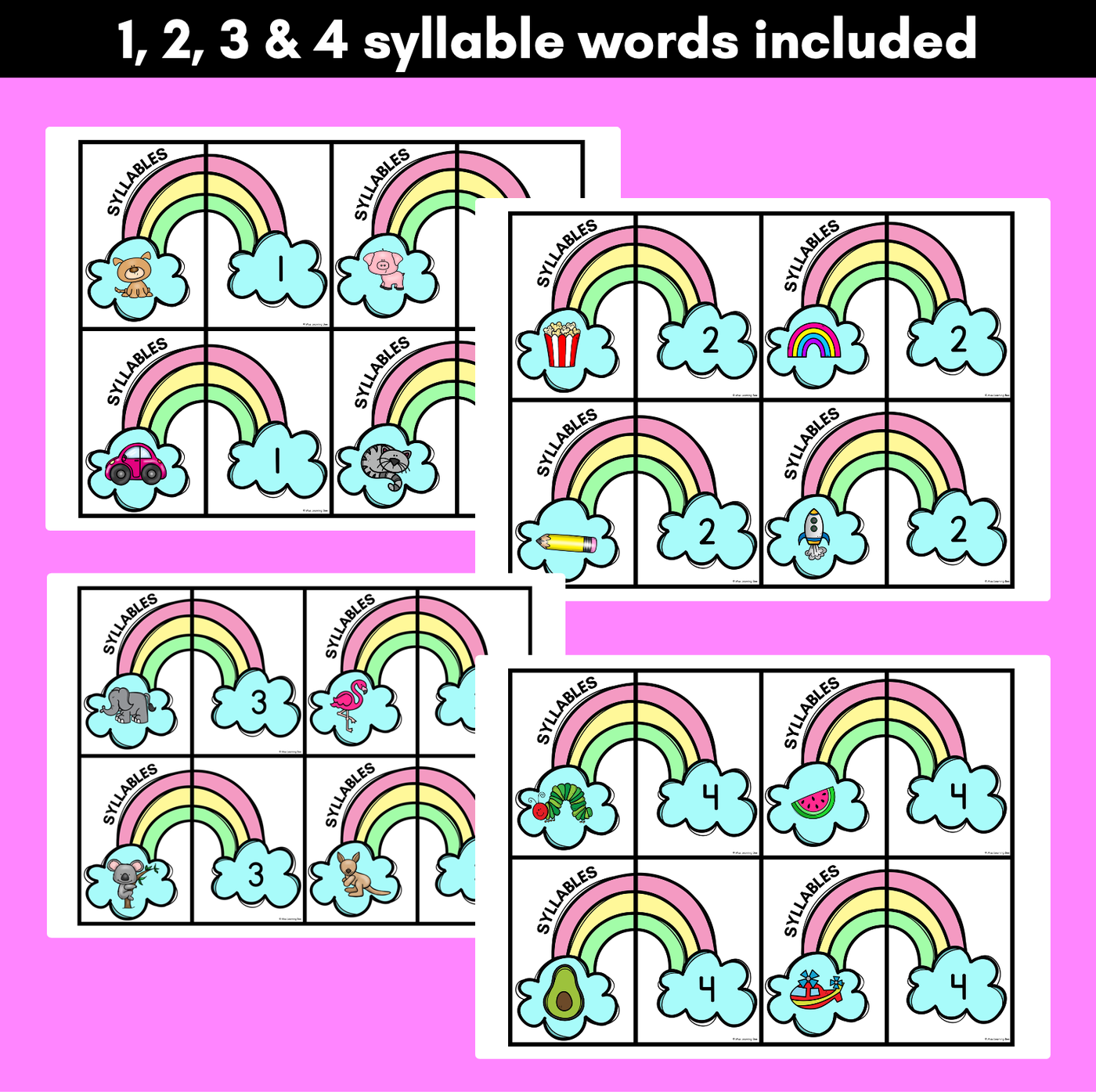 Syllable Matching Activity - Phonological Awareness Literacy Center