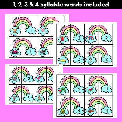 Syllable Matching Activity - Phonological Awareness Literacy Center