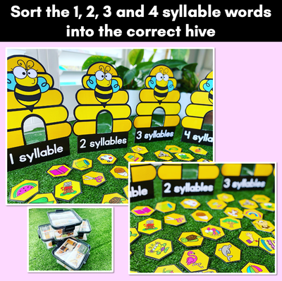 Syllable Sorting Game - Bee Hives