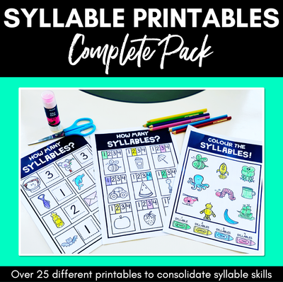 SYLLABLE WORKSHEETS | Phonological Awareness Activities