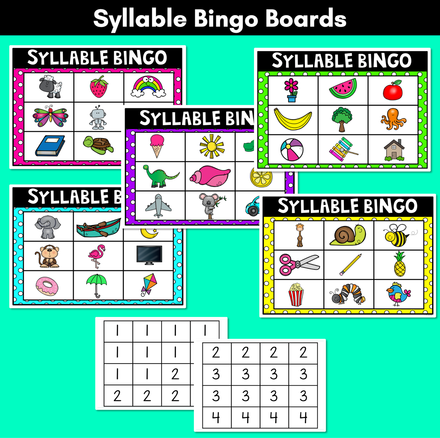 Phonological Awareness Bingo Games