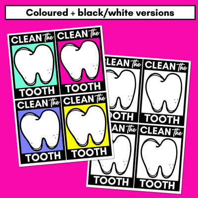 Clean the Tooth Phonics Templates