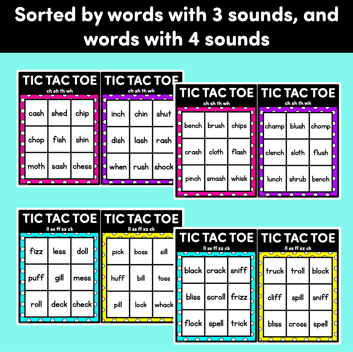 TIC TAC TOE GAME for Consonant Digraphs - No Prep Phonics Game
