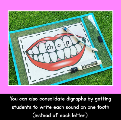 Phonics Teeth Brushing Template - Spelling Activity