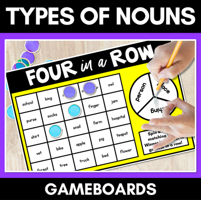 Types of Nouns Game - Person Place or Thing - NO PREP GRAMMAR GAME