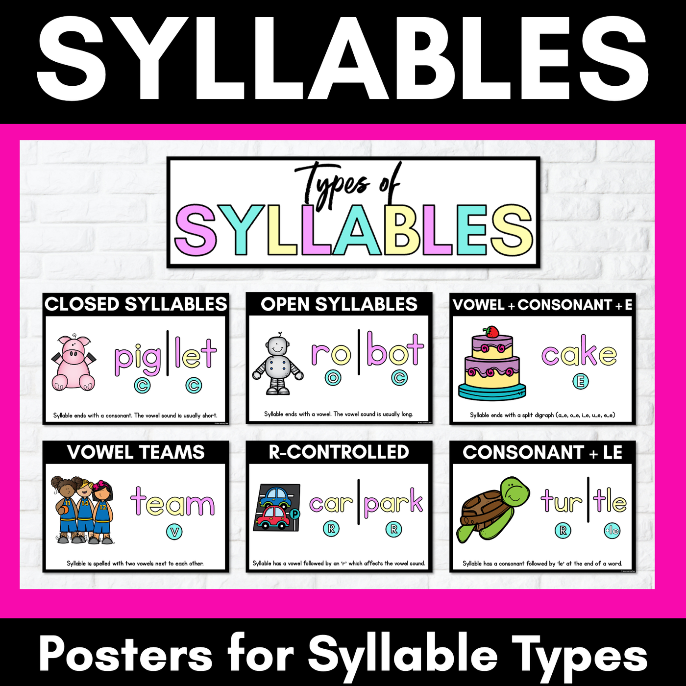 Syllable Types Freebie Posters