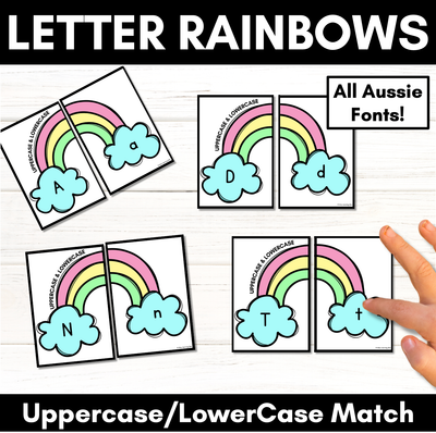 Uppercase and Lowercase Letter Matching Rainbows