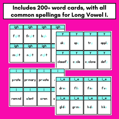 Long Vowel I Card Game - Phonics Flip for Long Vowel Sounds