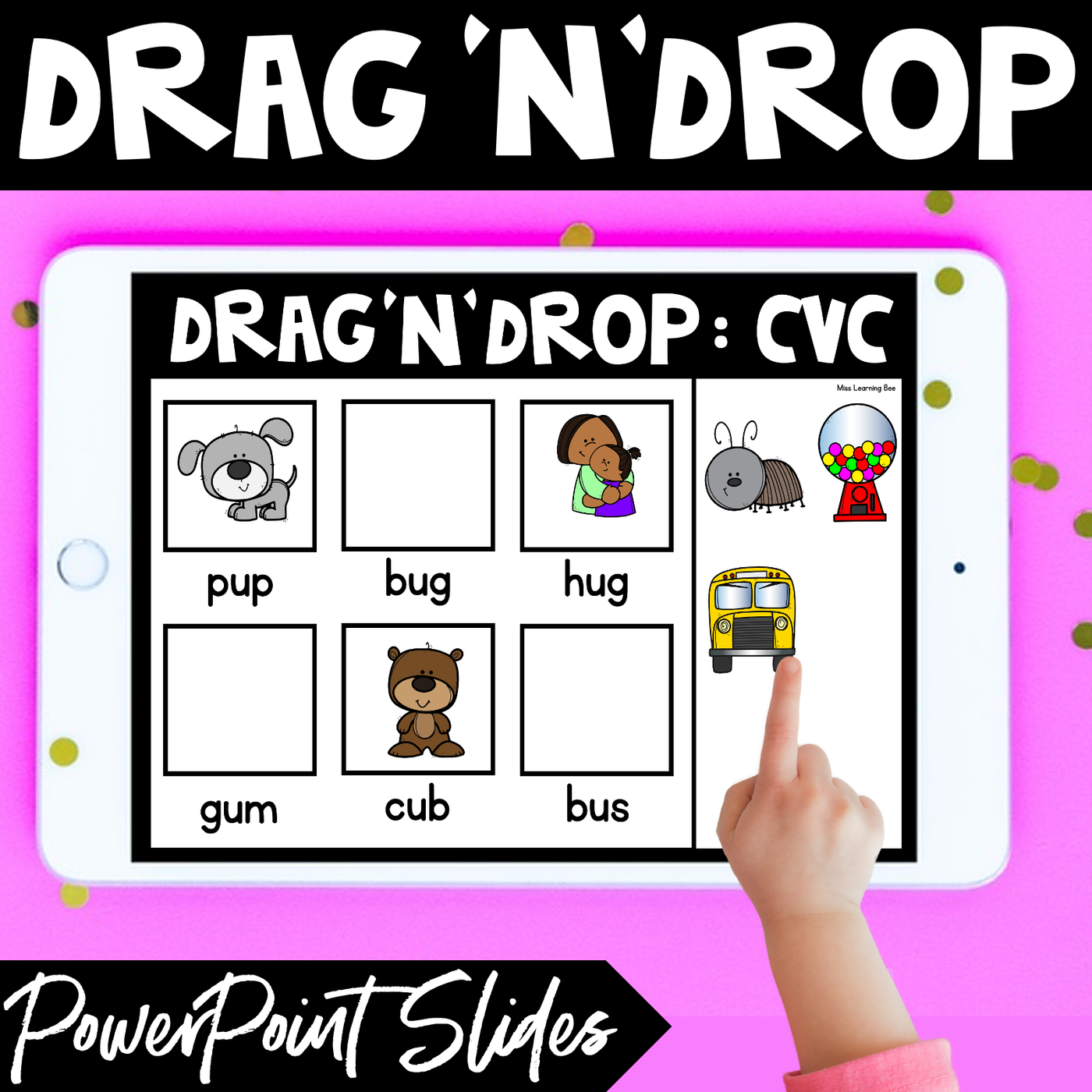 DRAG AND DROP THE CVC WORD | PowerPoint