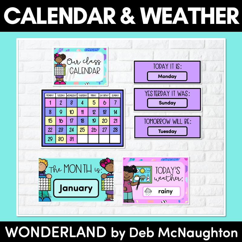 CALENDAR & WEATHER DISPLAY- The Wonderland Collection