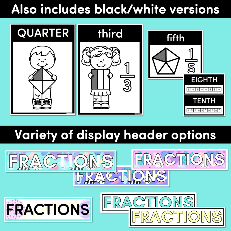 FRACTIONS POSTERS - The Wonderland Collection