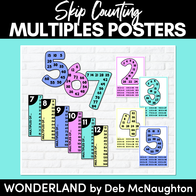 MULTIPLES & SKIP COUNTING POSTERS - The Wonderland Collection