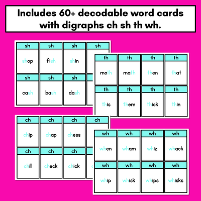 CH SH TH WH Card Game - Phonics Flip for Consonant Digraphs