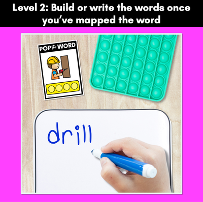 LL SS FF ZZ CK WORDS POPPIT TASK CARDS - Phonemic Awareness + Word Mapping