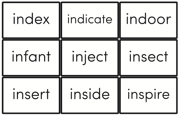 Representation of Flash Cards