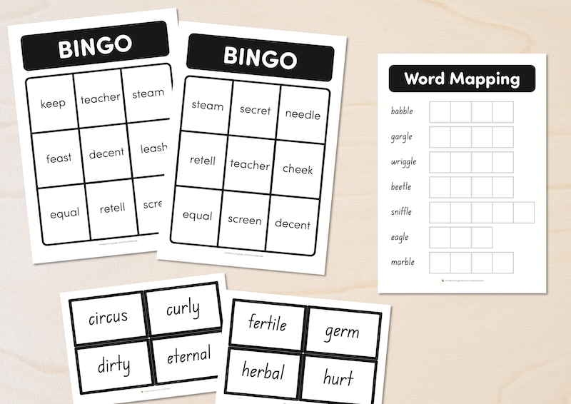 Generated resources laid out on a table